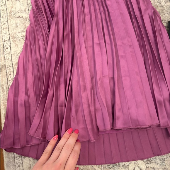 Lulus Renlee Purple Halter Pleated Mini Dress Size XXS Wedding Guest Sexy Satin - Picture 10 of 11